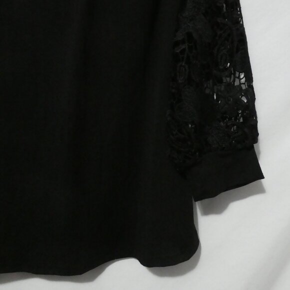 EMERY ROSE | 1XL | Black Off-Shoulder Lace Sleeve Top - Picture 8 of 14